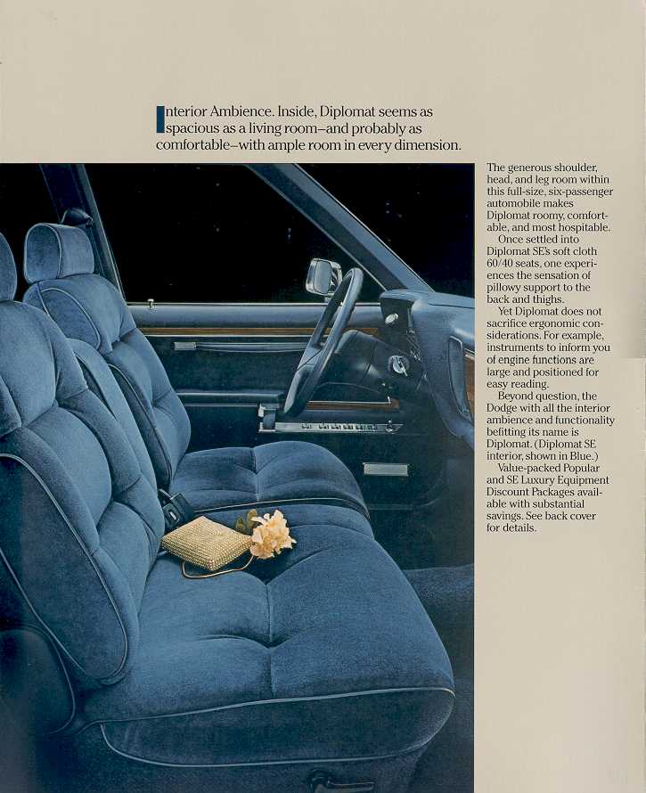 1987 Dodge Diplomat Brochure Page 4